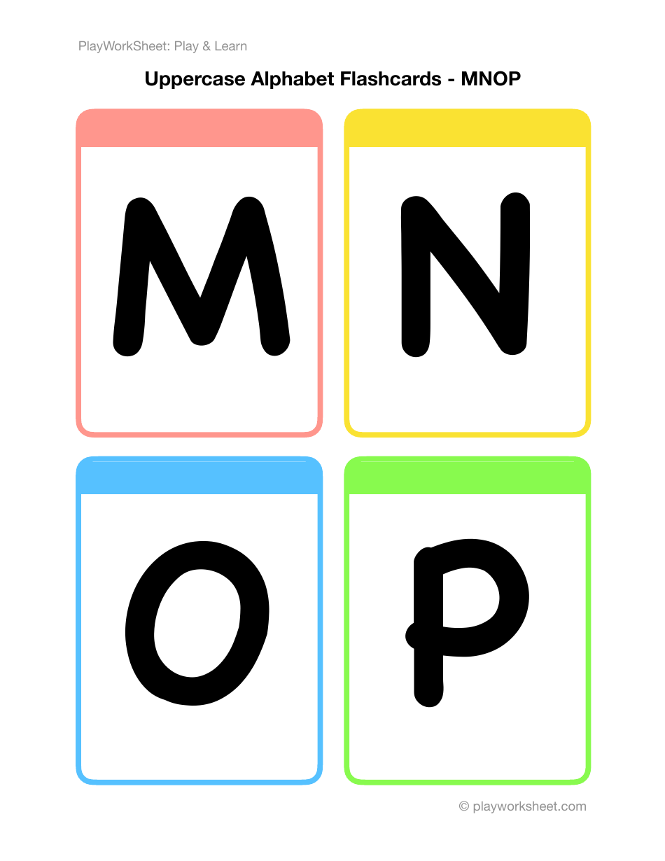 Uppercase English Alphabet Flashcards - Playworksheet: Playlearn, Page 4