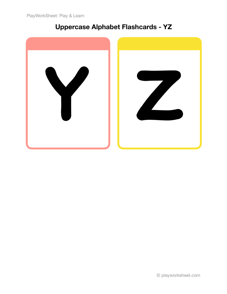 Uppercase English Alphabet Flashcards - Playworksheet: Playlearn, Page 7