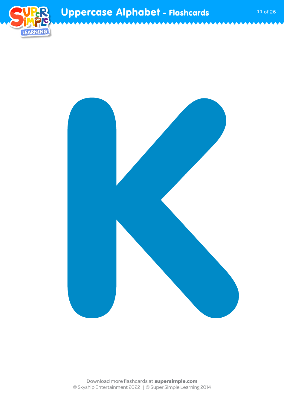 Uppercase English Alphabet Flashcards - Super Simple Learning, Page 11