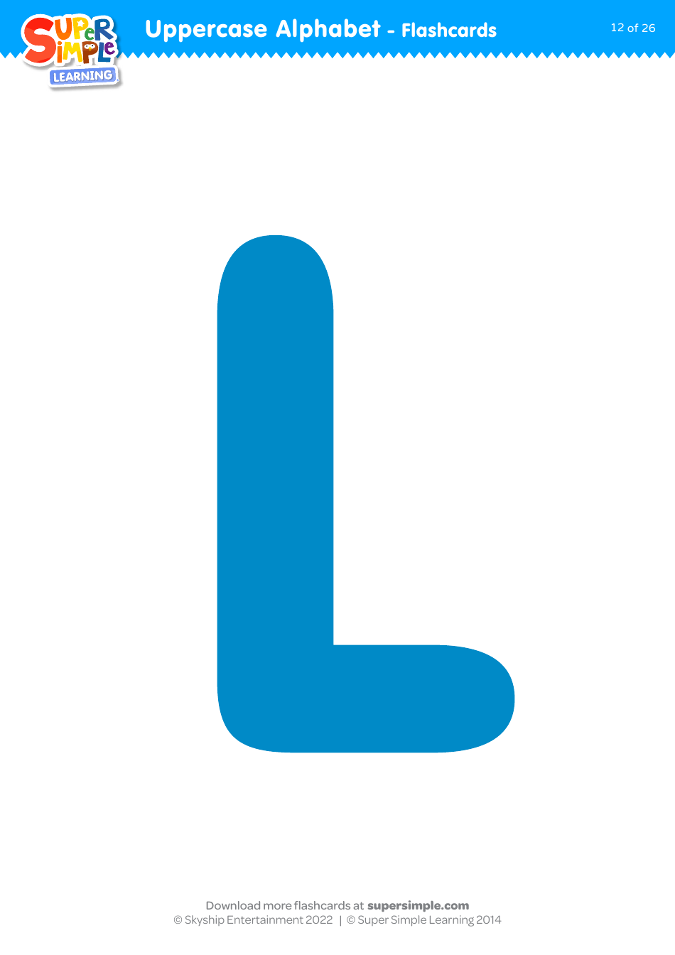Uppercase English Alphabet Flashcards - Super Simple Learning, Page 12