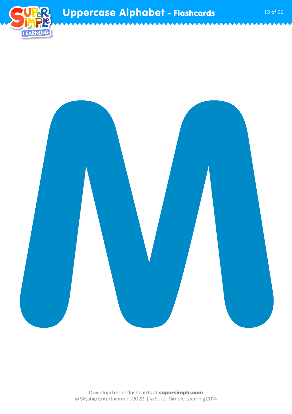 Uppercase English Alphabet Flashcards - Super Simple Learning, Page 13