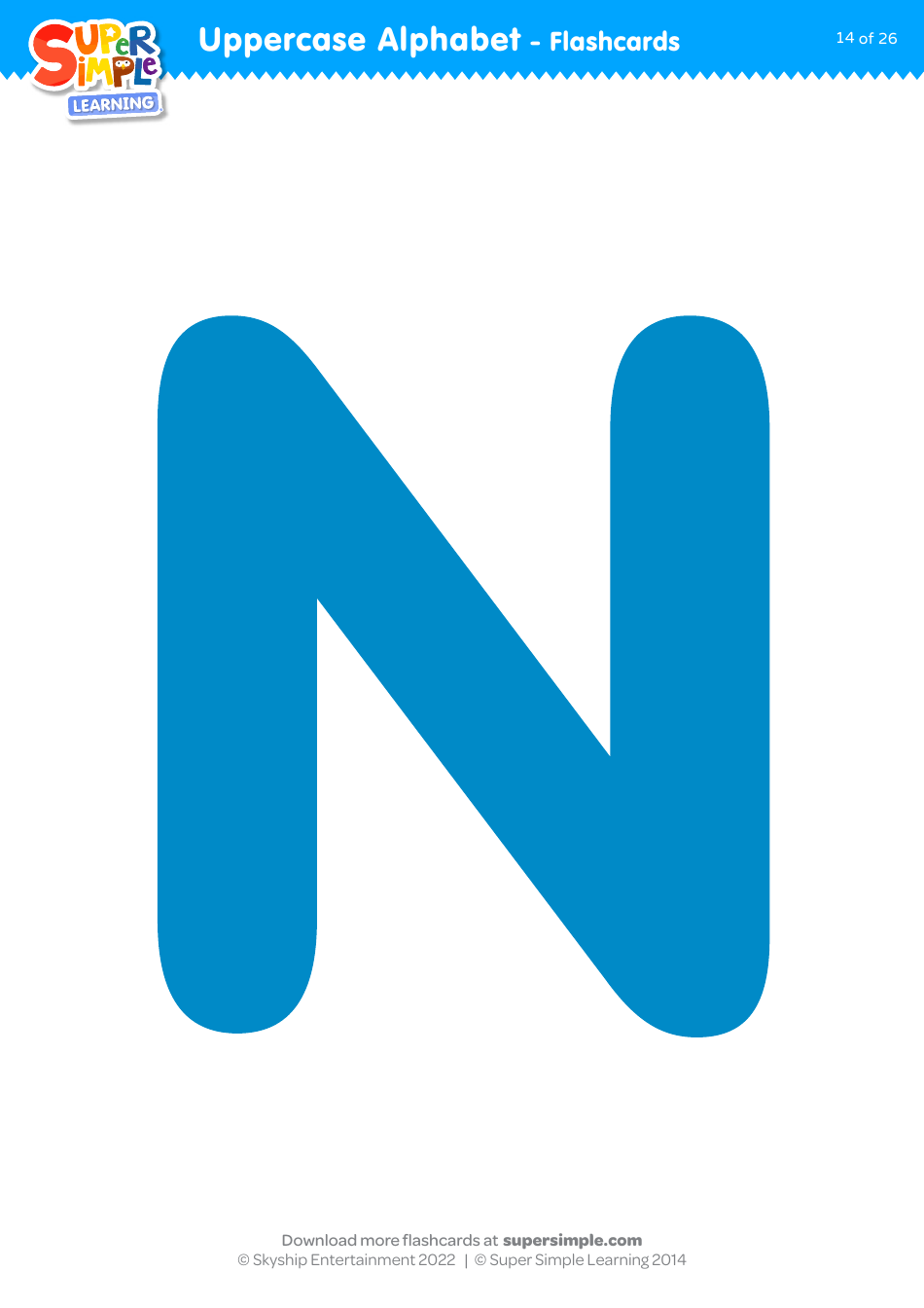Uppercase English Alphabet Flashcards - Super Simple Learning, Page 14