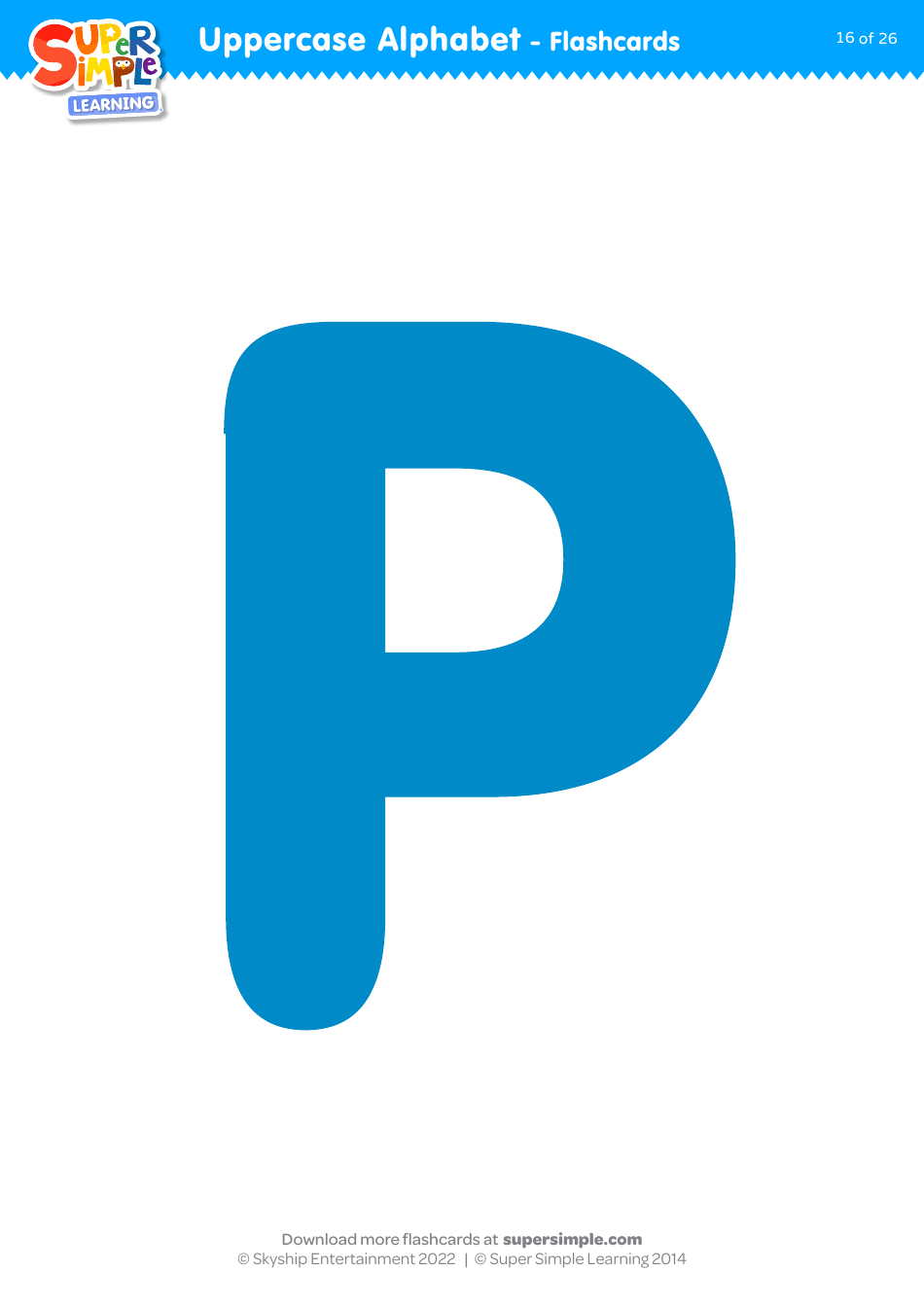 Uppercase English Alphabet Flashcards - Super Simple Learning, Page 16