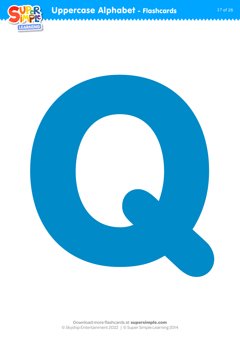 Uppercase English Alphabet Flashcards - Super Simple Learning, Page 17