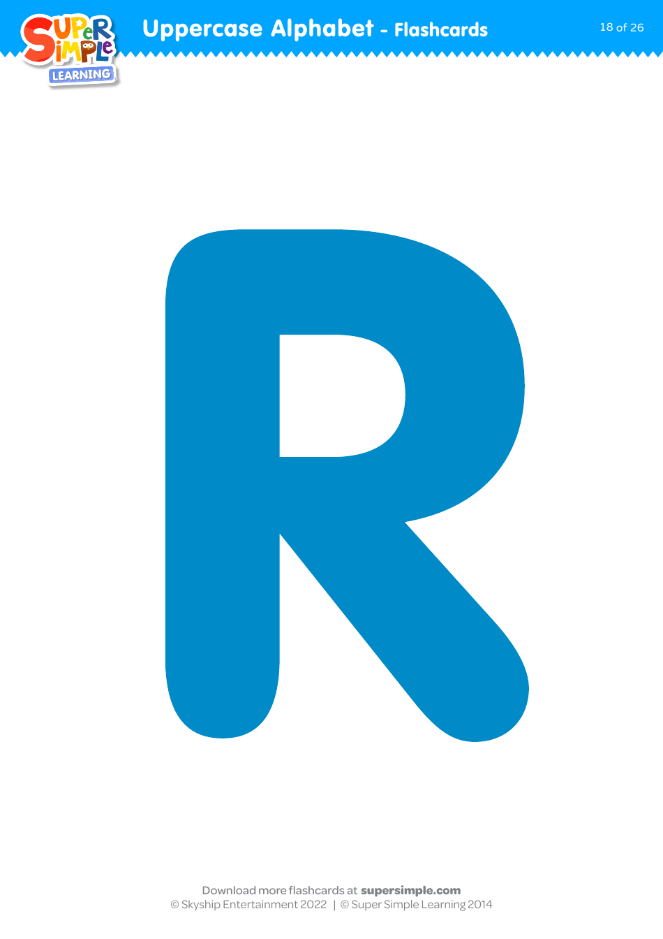 Uppercase English Alphabet Flashcards - Super Simple Learning, Page 18