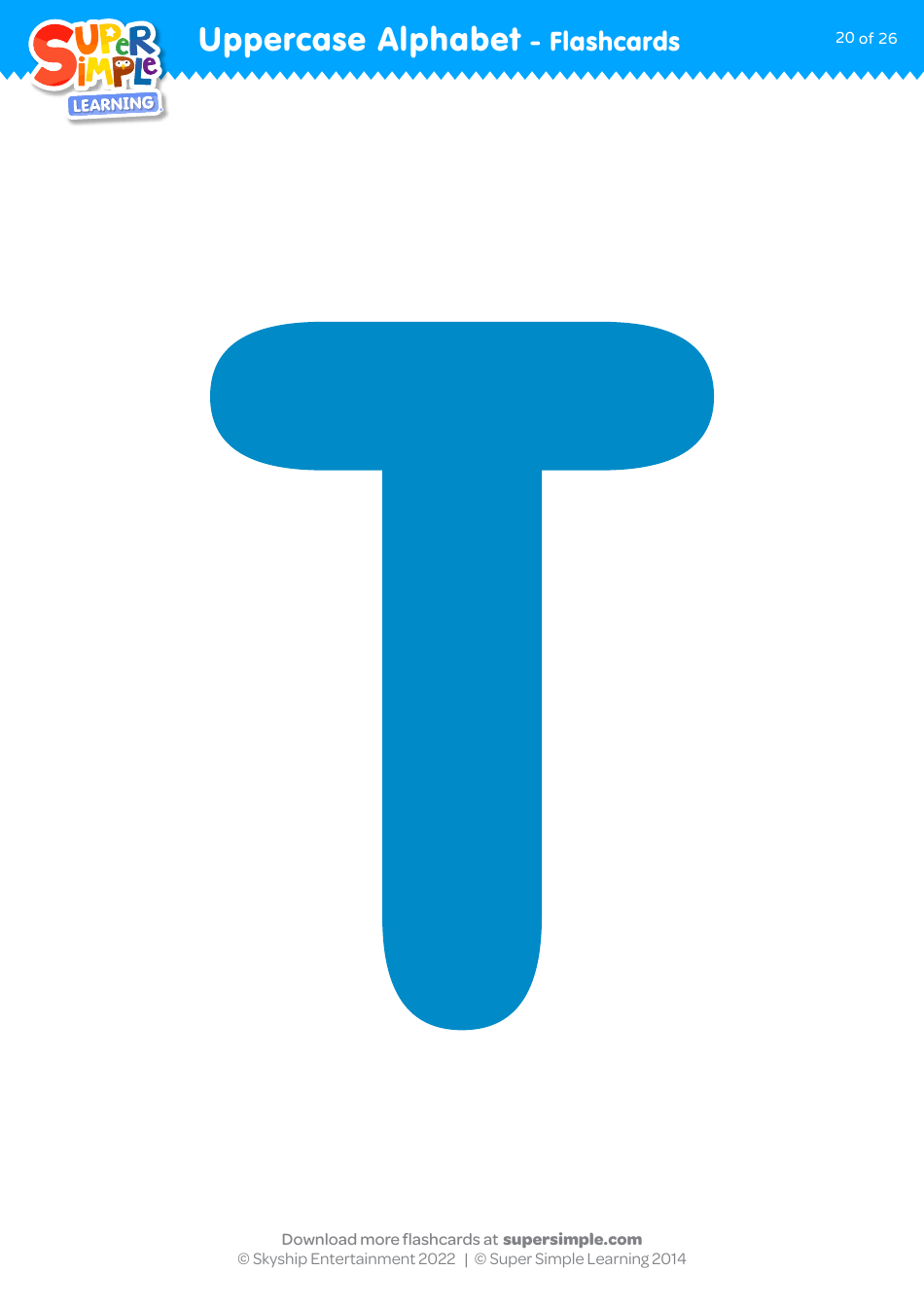 Uppercase English Alphabet Flashcards - Super Simple Learning, Page 20