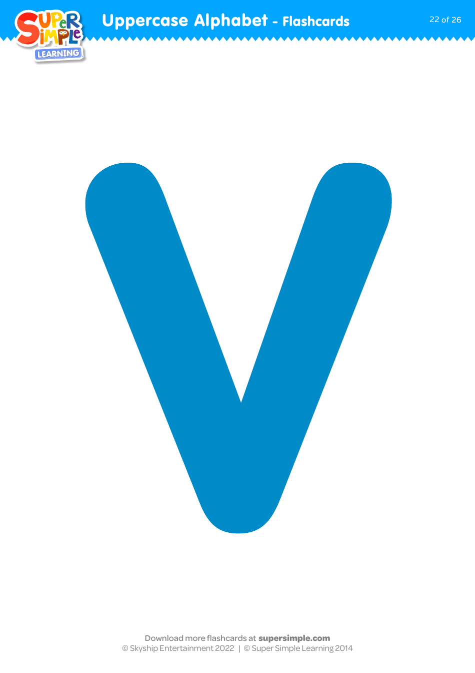 Uppercase English Alphabet Flashcards - Super Simple Learning, Page 22