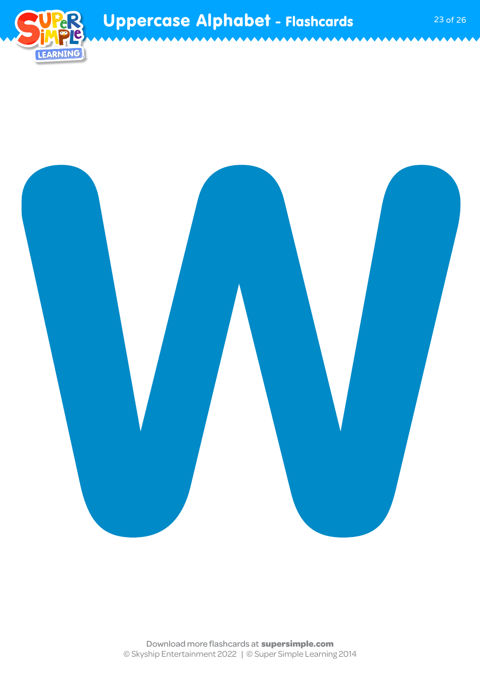 Uppercase English Alphabet Flashcards - Super Simple Learning, Page 23