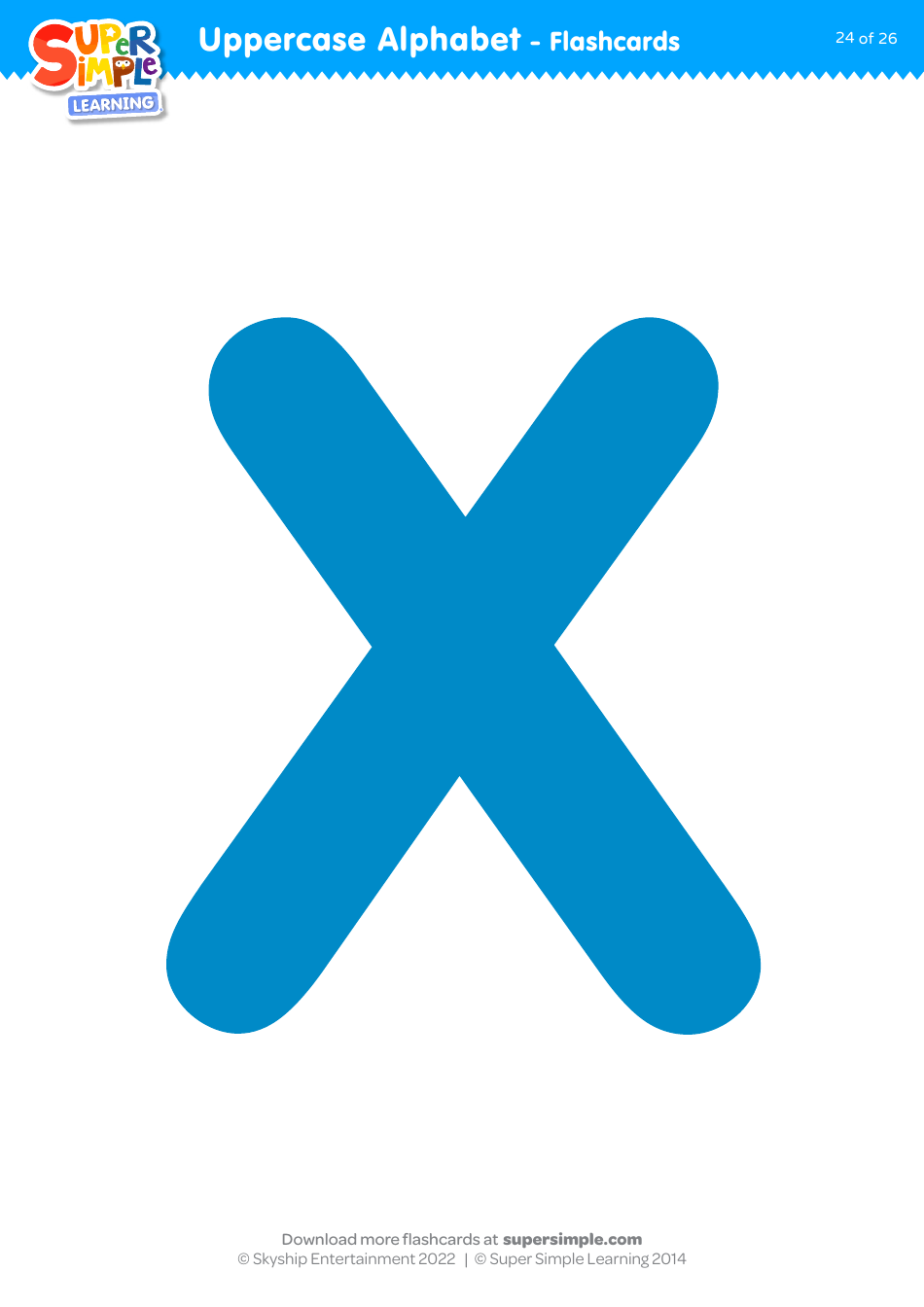 Uppercase English Alphabet Flashcards - Super Simple Learning, Page 24
