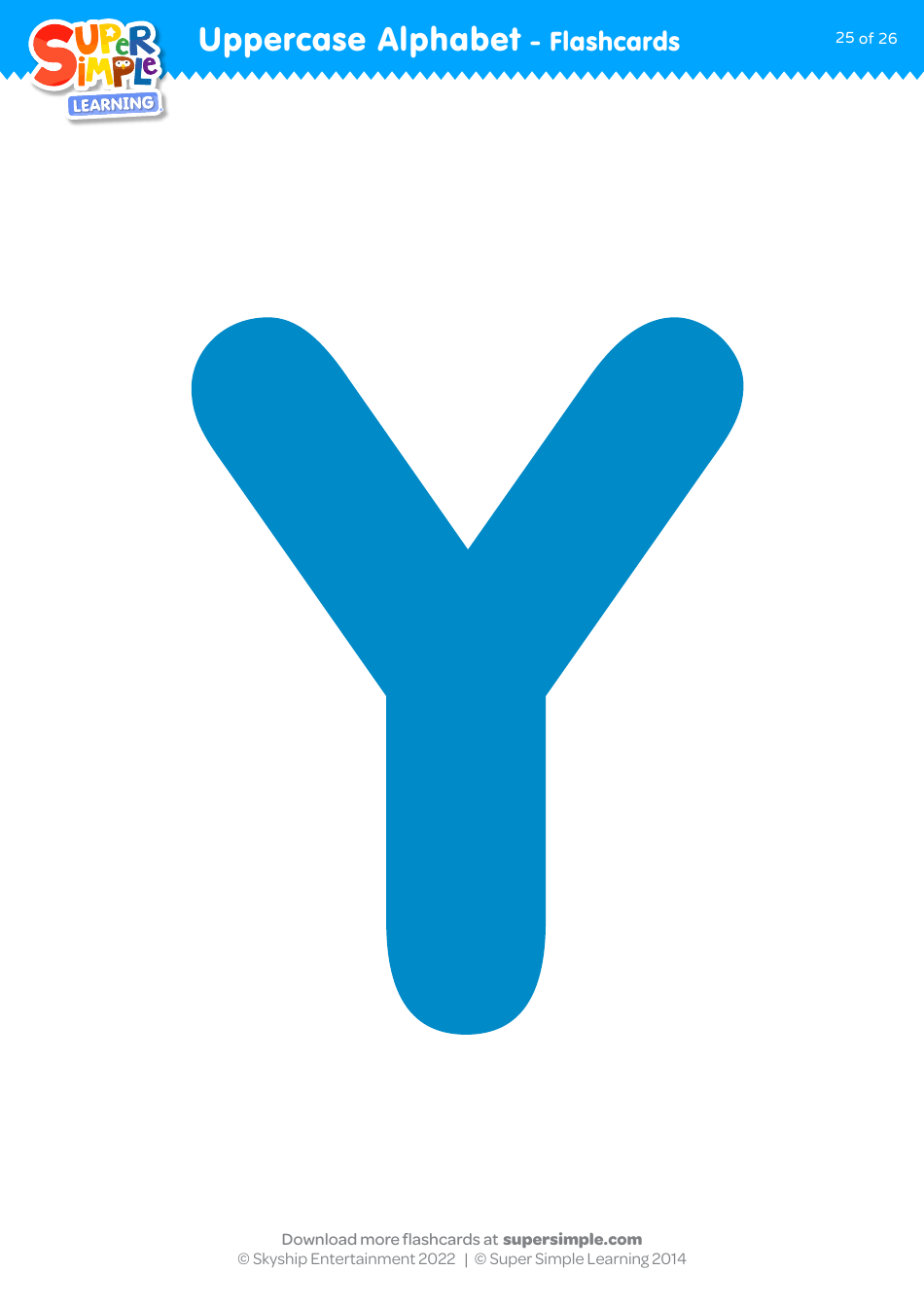 Uppercase English Alphabet Flashcards - Super Simple Learning, Page 25