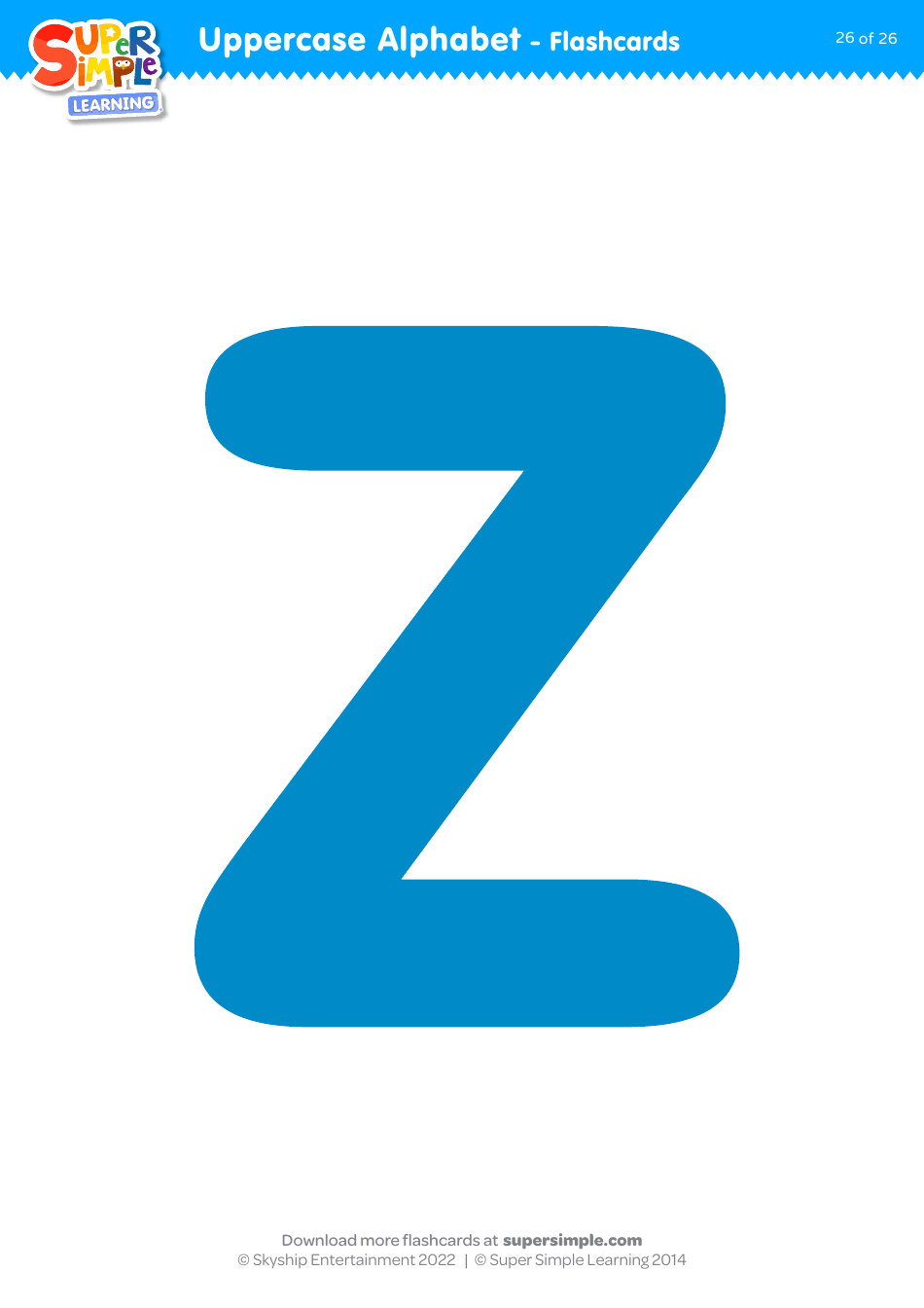 Uppercase English Alphabet Flashcards - Super Simple Learning, Page 26