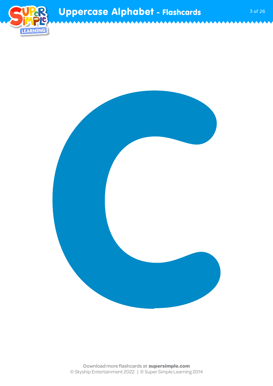 Uppercase English Alphabet Flashcards - Super Simple Learning, Page 3