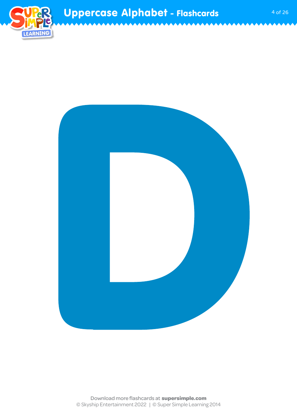 Uppercase English Alphabet Flashcards - Super Simple Learning, Page 4