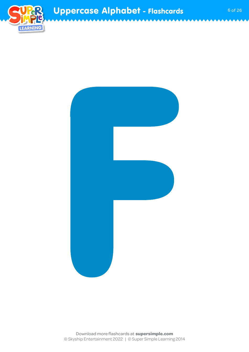 Uppercase English Alphabet Flashcards - Super Simple Learning, Page 6