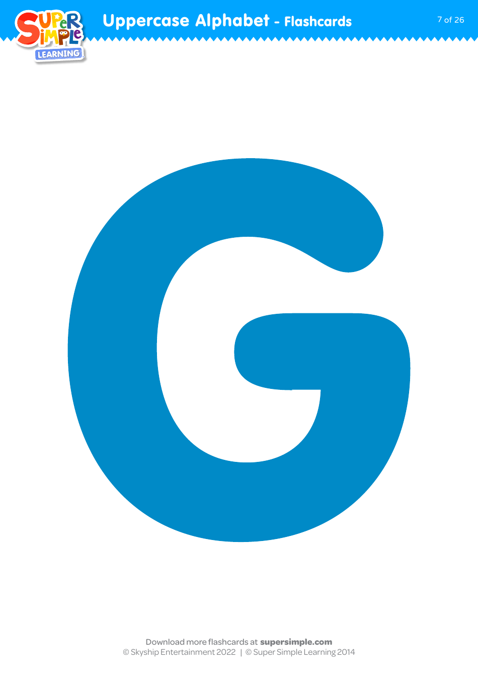 Uppercase English Alphabet Flashcards - Super Simple Learning, Page 7