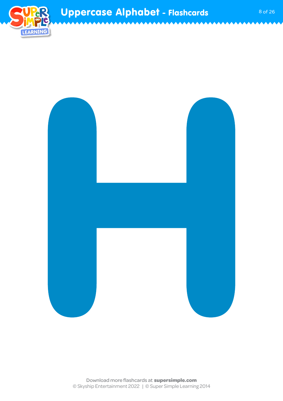 Uppercase English Alphabet Flashcards - Super Simple Learning, Page 8
