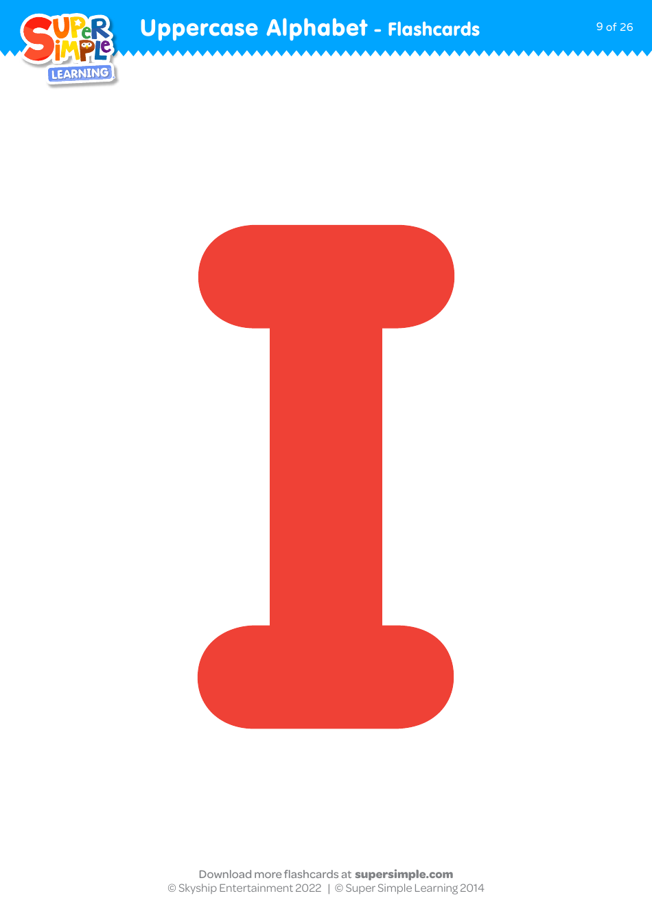 Uppercase English Alphabet Flashcards - Super Simple Learning, Page 9