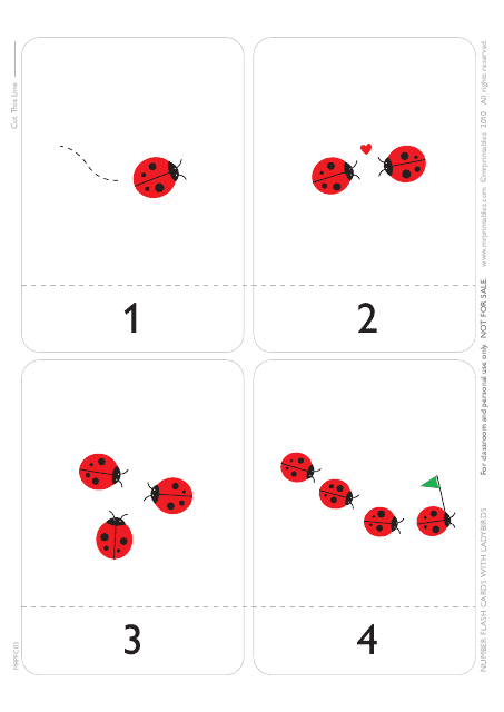 Numbers 1-10 Flashcards - Ladybug