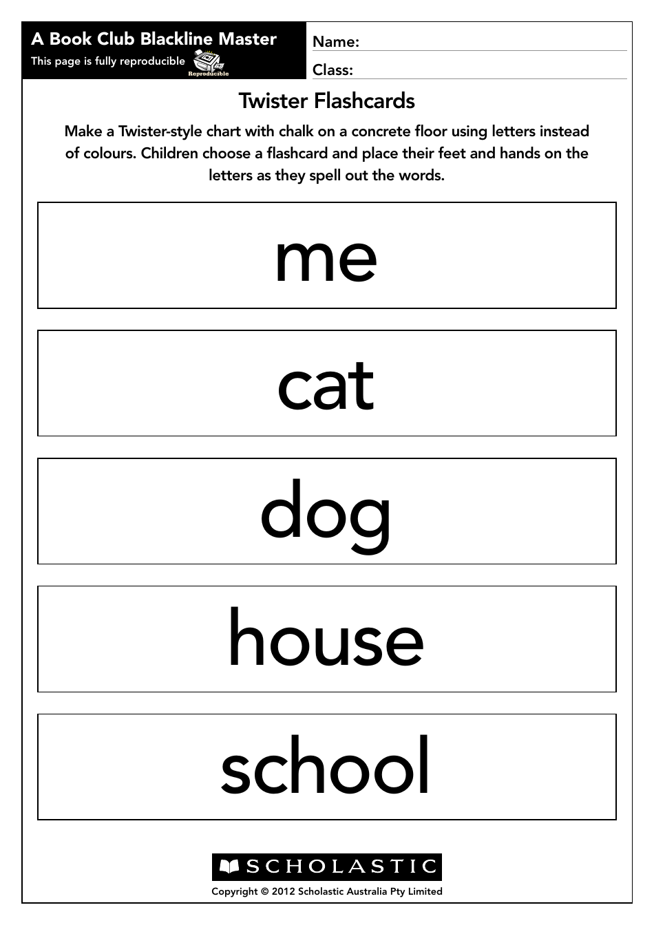 Twister Flashcards, Page 1