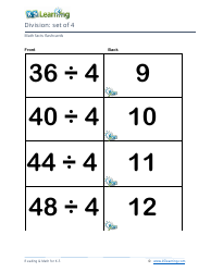 Math Facts Flashcards - Division - Set of 4-6, Page 3