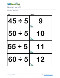 Math Facts Flashcards - Division - Set of 4-6, Page 6