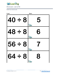 Math Facts Flashcards - Division - Set of 1-12, Page 23