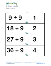 Math Facts Flashcards - Division - Set of 1-12, Page 25
