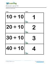 Math Facts Flashcards - Division - Set of 1-12, Page 28