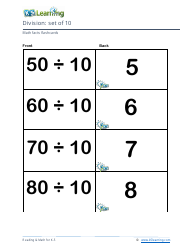 Math Facts Flashcards - Division - Set of 1-12, Page 29