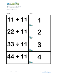 Math Facts Flashcards - Division - Set of 1-12, Page 31