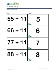 Math Facts Flashcards - Division - Set of 1-12, Page 32