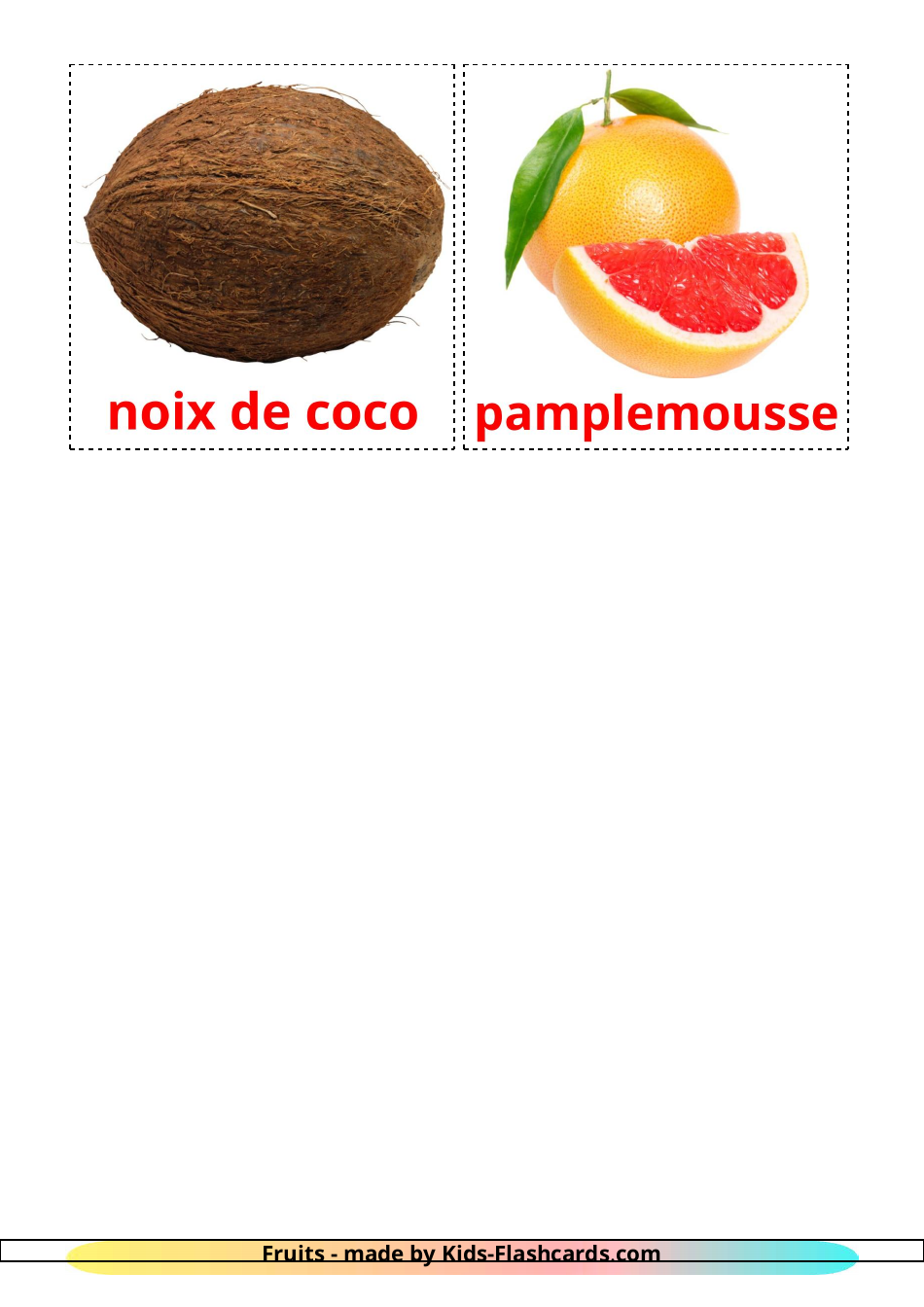 French Flashcards - Fruits, Page 4