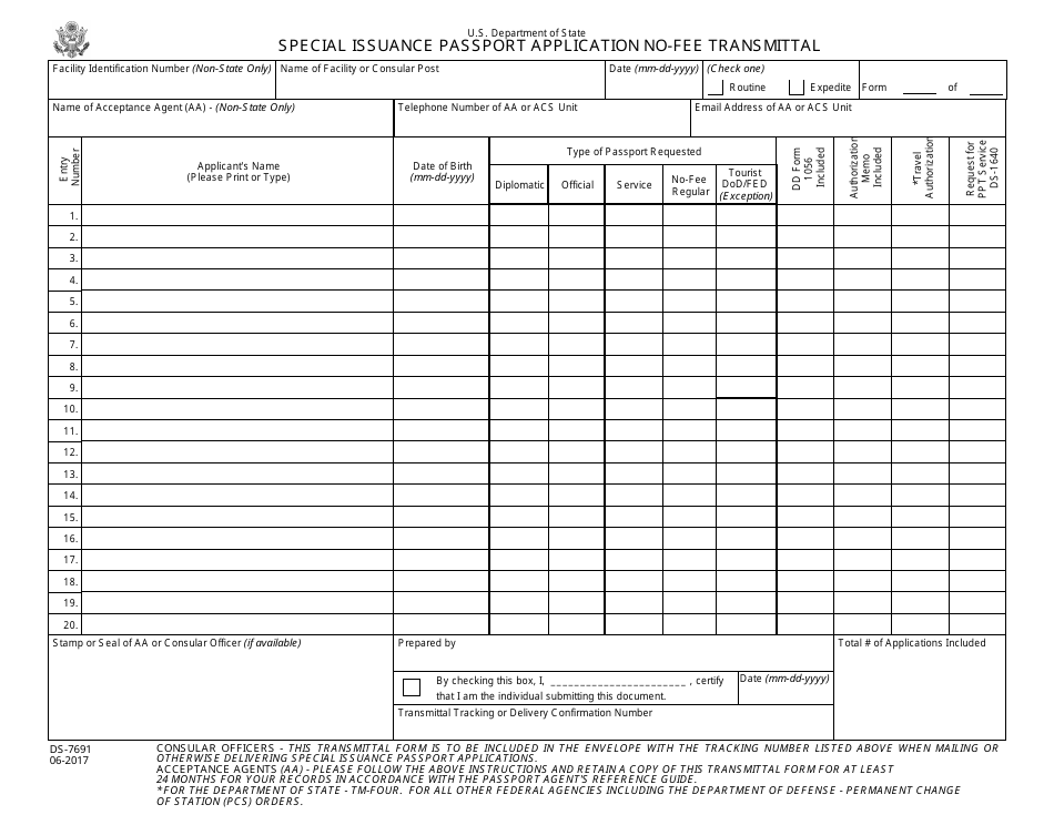 Form ds 7691 fill out sign online and download fillable pdf