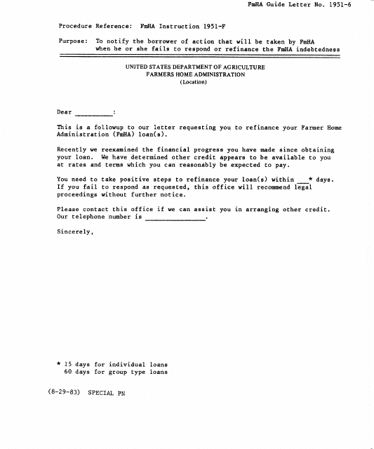 FmHA Form 1951-6  Printable Pdf