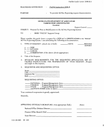 Document preview: FmHA Form 2006 K-1 Request for New or Modification to the Ad Hoc Reporting System