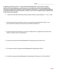 Document preview: Open-Ended Question Family Feedback Survey - English Language Development Program - Washington (French)