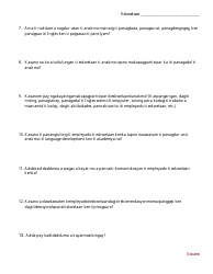 Open-Ended Question Family Feedback Survey - English Language Development Program - Washington (Ilocano), Page 2