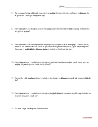 Parent Survey: English Language Development Program - Washington (Marshallese), Page 2