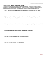 Document preview: Parent Survey - English Language Development Program - Washington (Turkish)