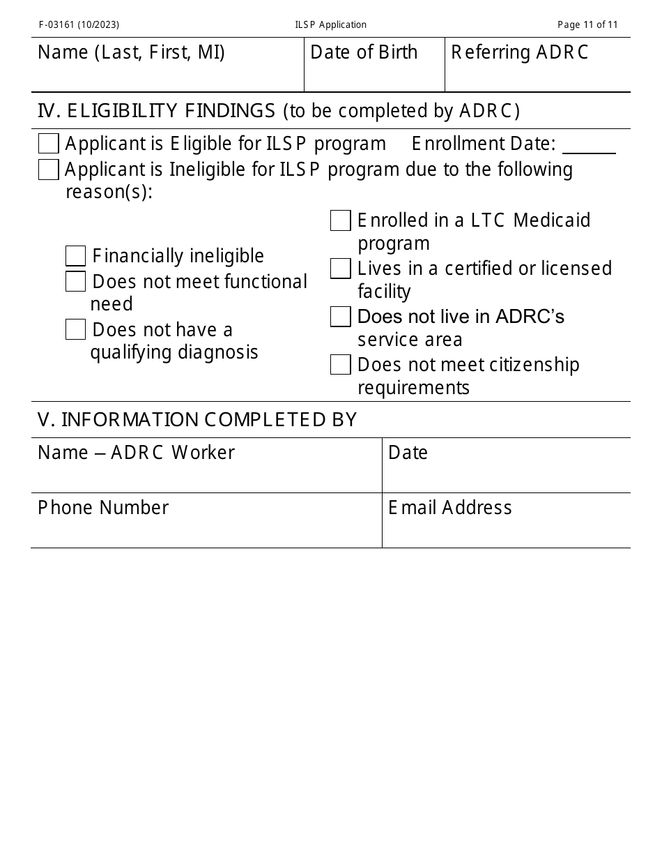 Form F-03161LP Independent Living Supports Pilot: Application - Large Print - Wisconsin, Page 11