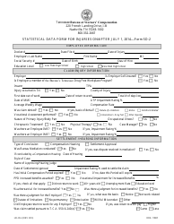 Form SD-2 (LB-3261) Statistical Data Form for Injuries on/After July 1, 2014 - Tennessee
