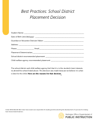 Document preview: Best Practices: School District Placement Decision - Washington
