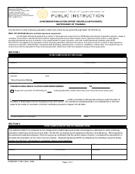 Document preview: Form SPI1128-1 Continuing Education Credit Hours (Clock Hours) - Supervisor of Training - Washington