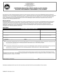 Document preview: Form SPI1128-6 Continuing Education Credit Hours (Clock Hours) - Teacher Performance Assessment (Tpa) Scorer - Washington
