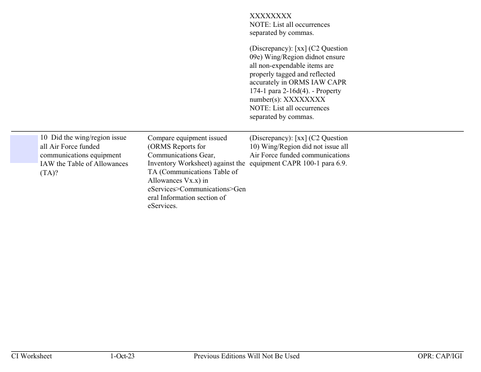 Form C-2 Ci Worksheet - Communications, Page 4