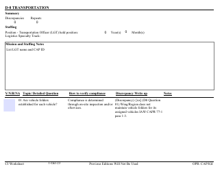 Form D-8 Ci Worksheet - Transportation