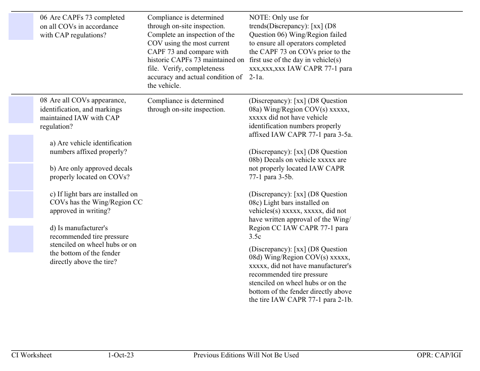 Form D-8 Ci Worksheet - Transportation, Page 3