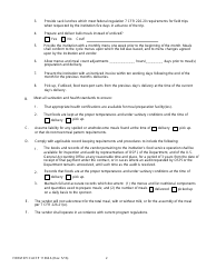 Form SPI CACFP1136SA Food Service Agreement for Vendors - Child and Adult Care Food Program - Washington, Page 2