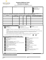 Formulario De Ingreso - Programa Mckinney-Vento - Washington (Spanish)