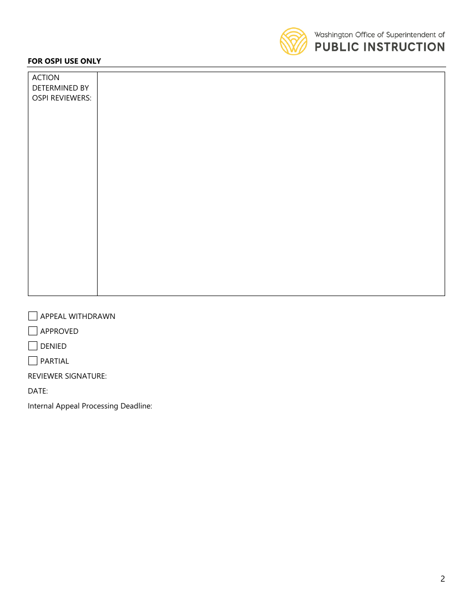 Accountability Appeal Form - Washington, Page 3